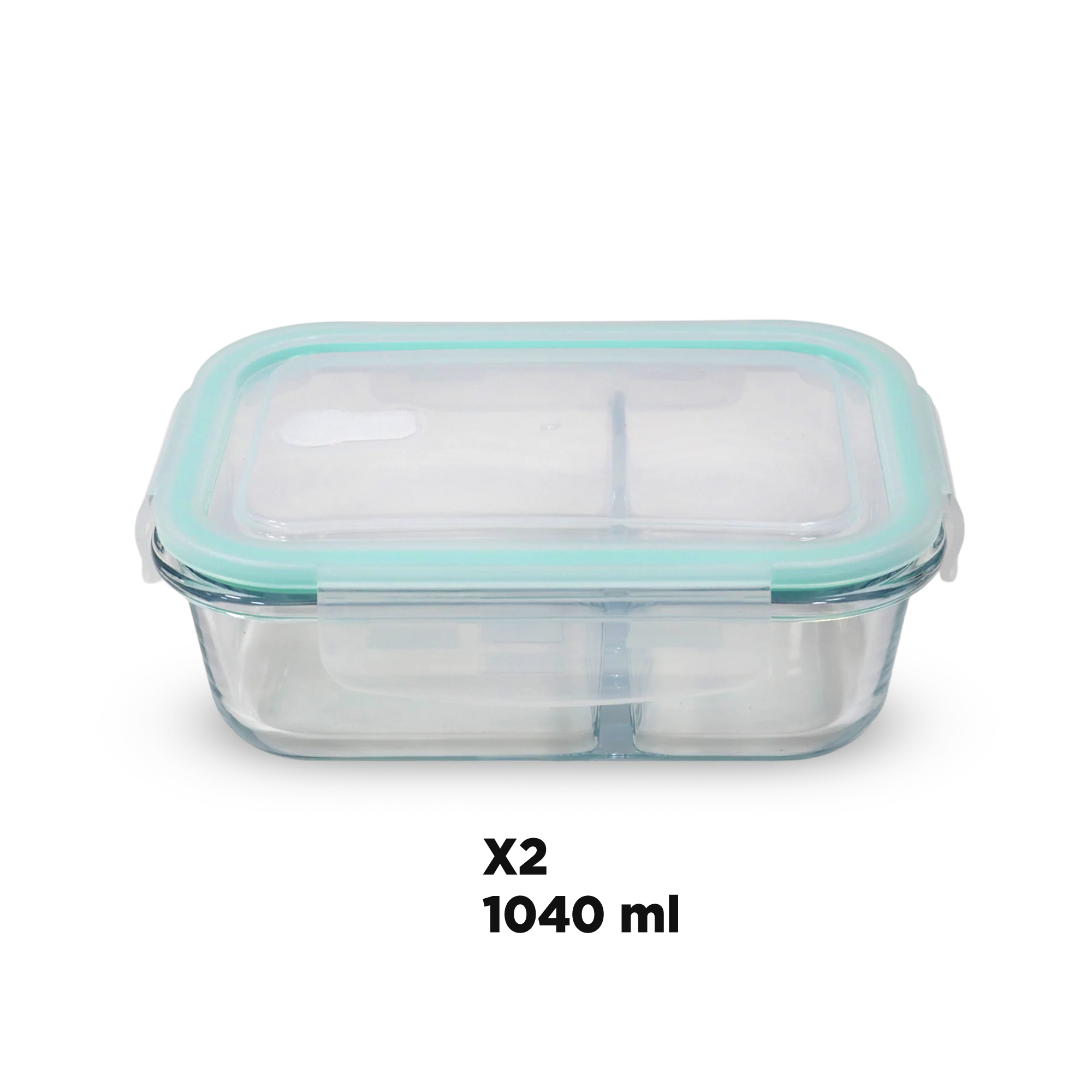 Set 4 boîtes en verre 2 compartiments 2x700ML + 2x1040ML - Image 4