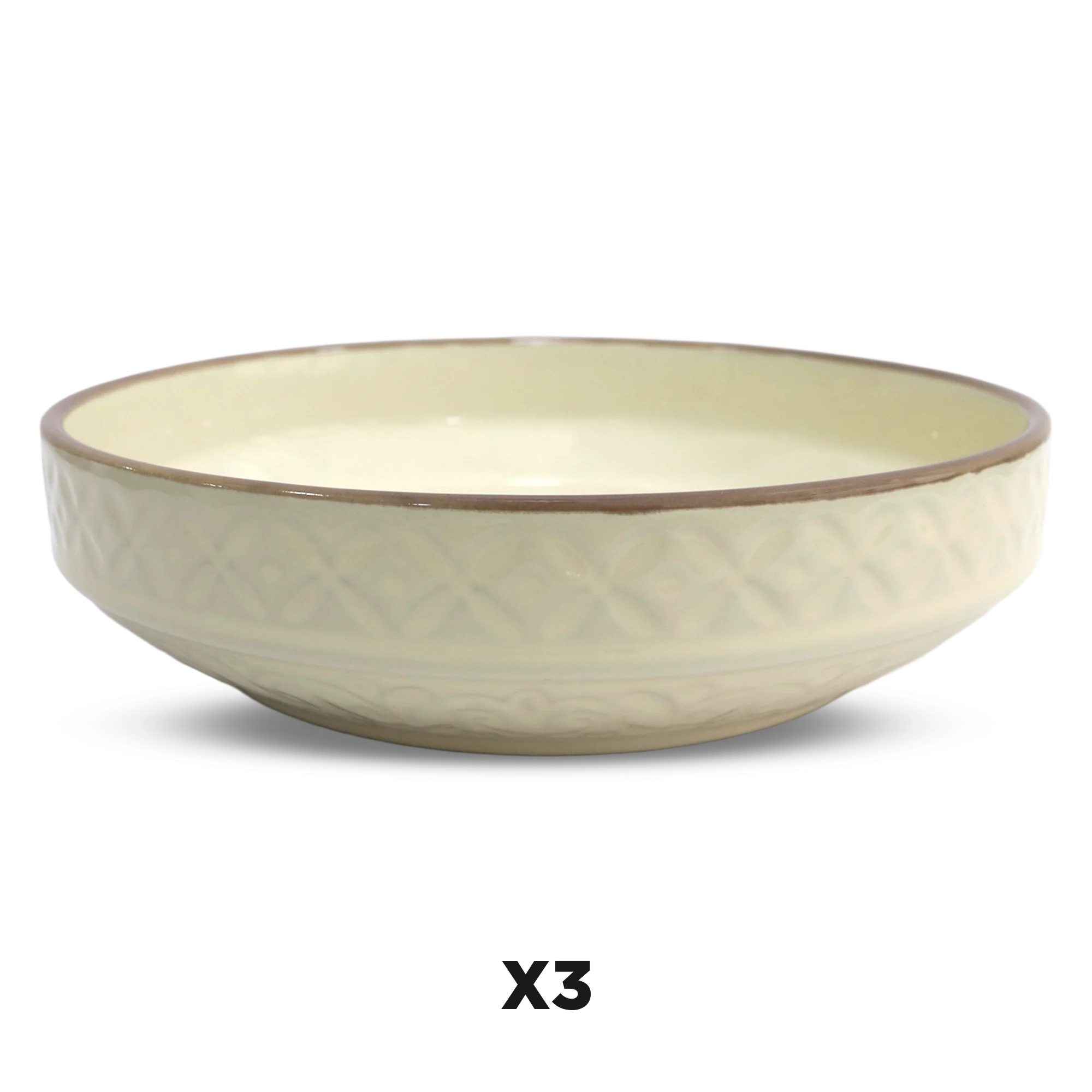 Set 6 assiettes creuses 22cm + 6 verres 300ML en céramique - Image 5