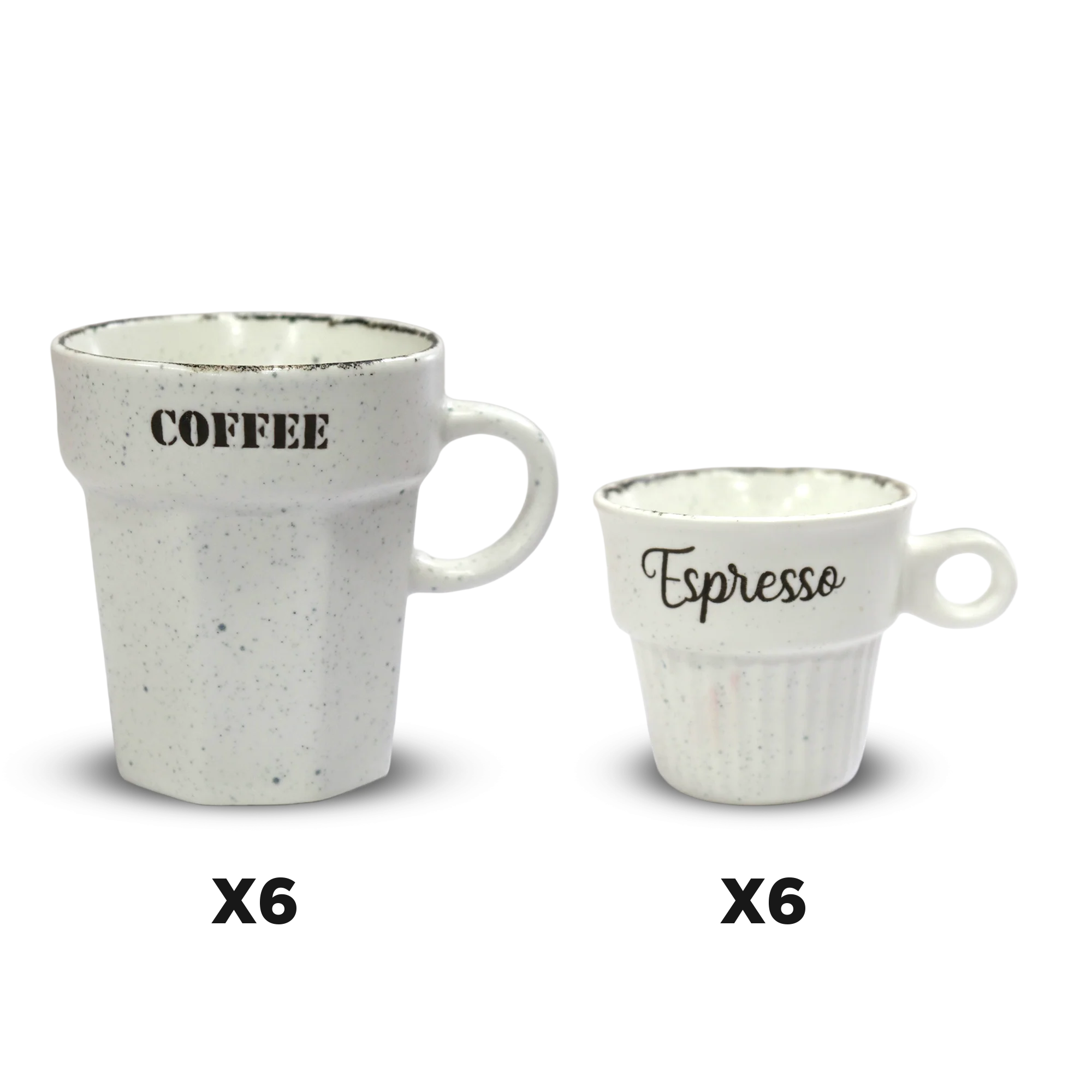 Set 6 tasses 75ML + 6 tasses 160ML en céramique - Image 10