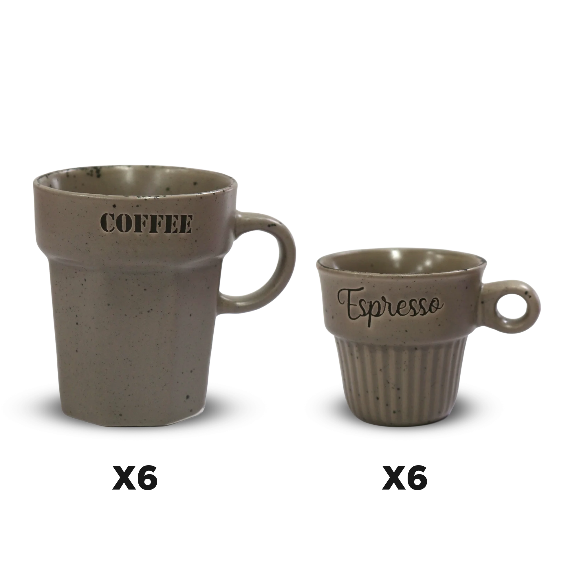 Set 6 tasses 75ML + 6 tasses 160ML en céramique - Image 6