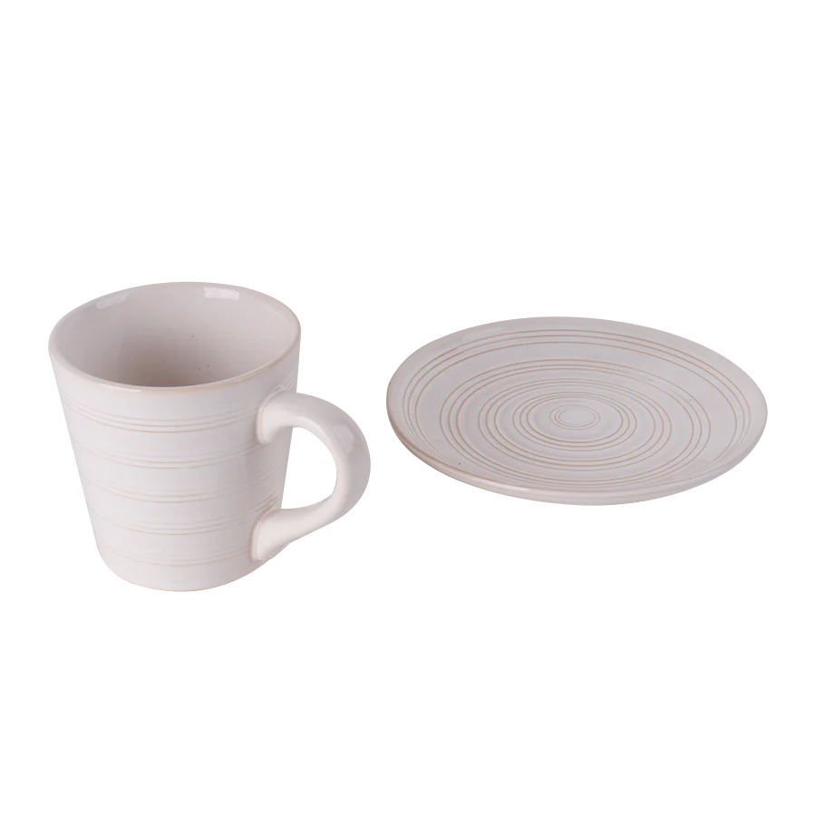Set 6 tasses 9x8,50cm et sous-tasses 15,50cm - Image 3
