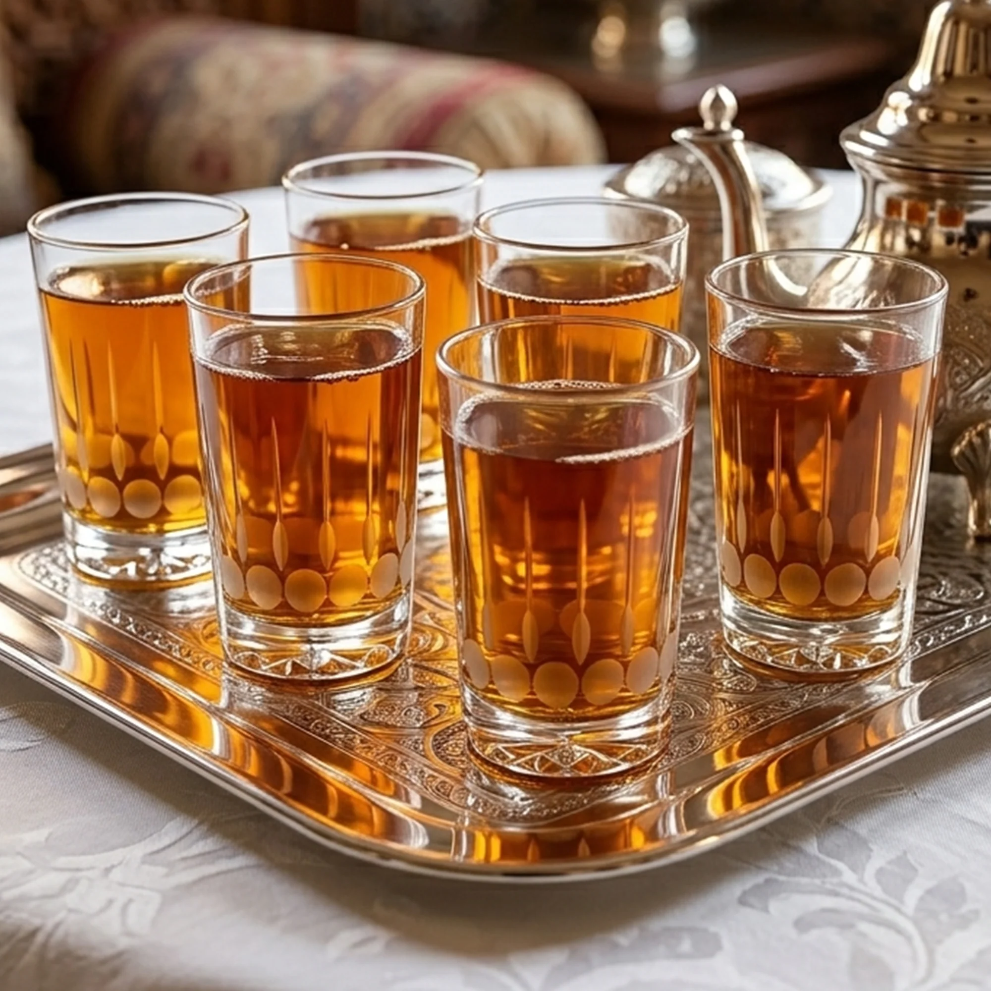 Set 6 verres à thé + 6 verres à eau/jus gravés modèle 3 - Image 3