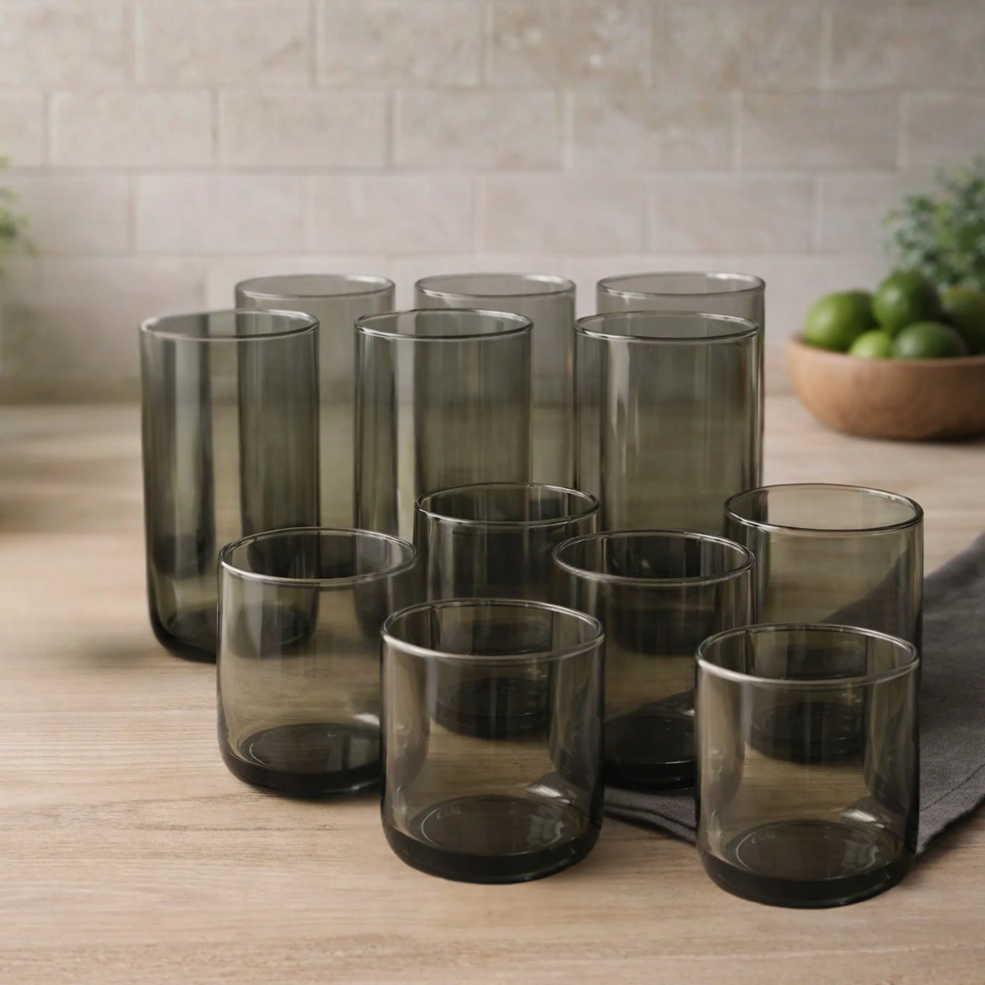 Set 6 Verres Noir 280ML + 6 Verres 365ML - Image 2