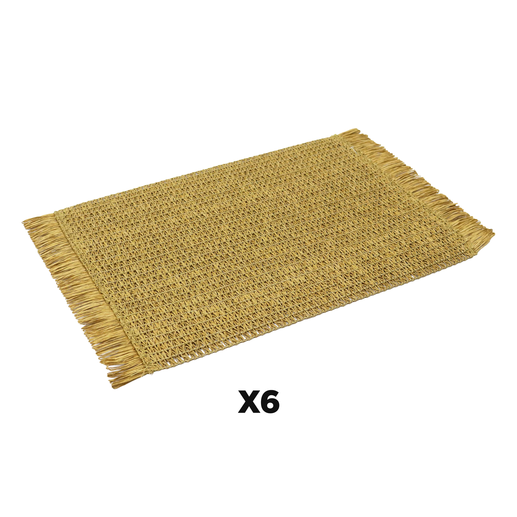 Set chemin de table 120x30cm + 6 sets de table 45x30cm + boite mouchoir 31cm en paille - Image 5