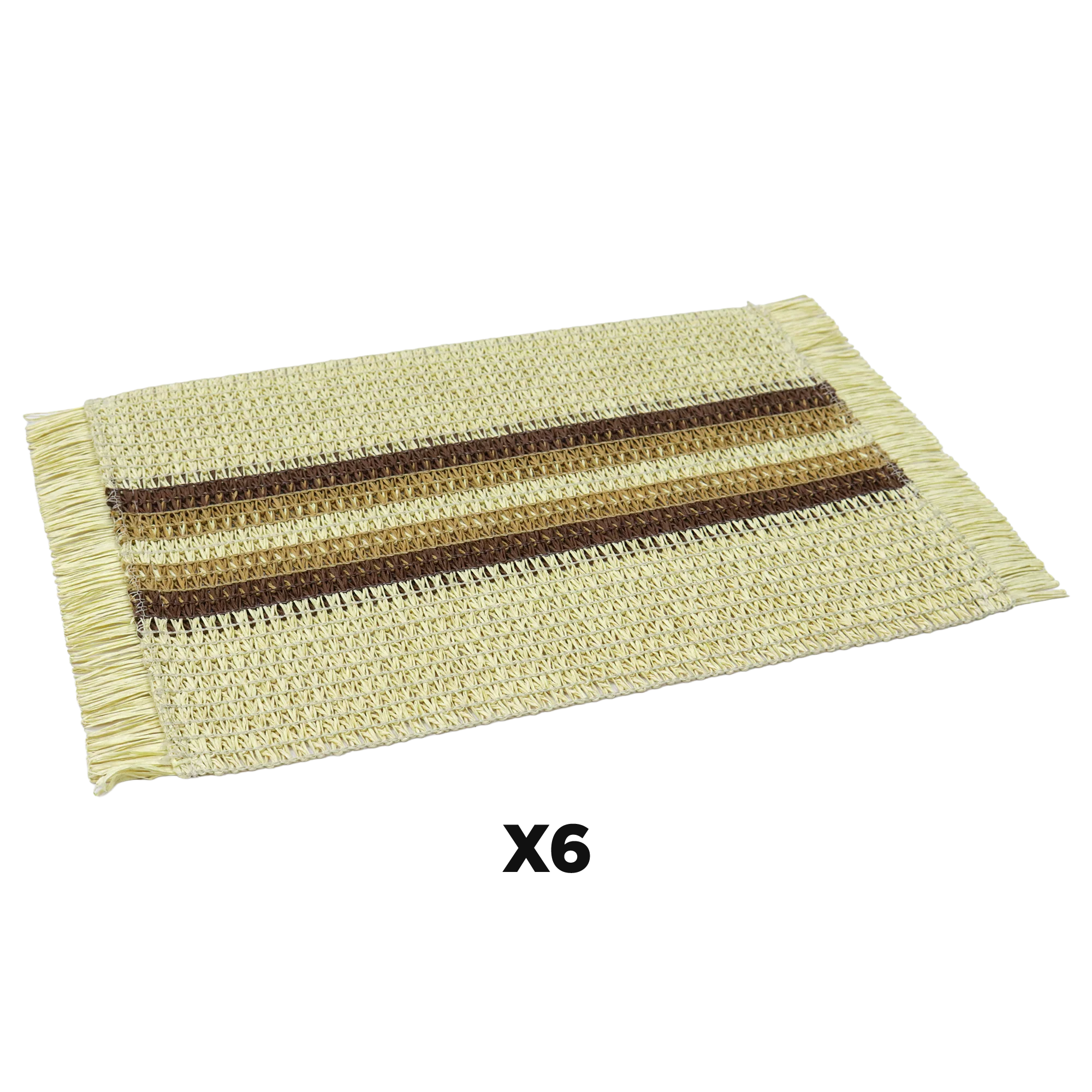 Set chemin de table 120x30cm + 6 sets de table 45x30cm + boite mouchoir 31cm en paille - Image 3