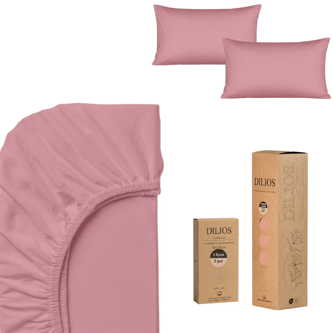 Set drap housse 140x200x25cm + 2 taies d'oreiller 50x70cm en coton - Image 8