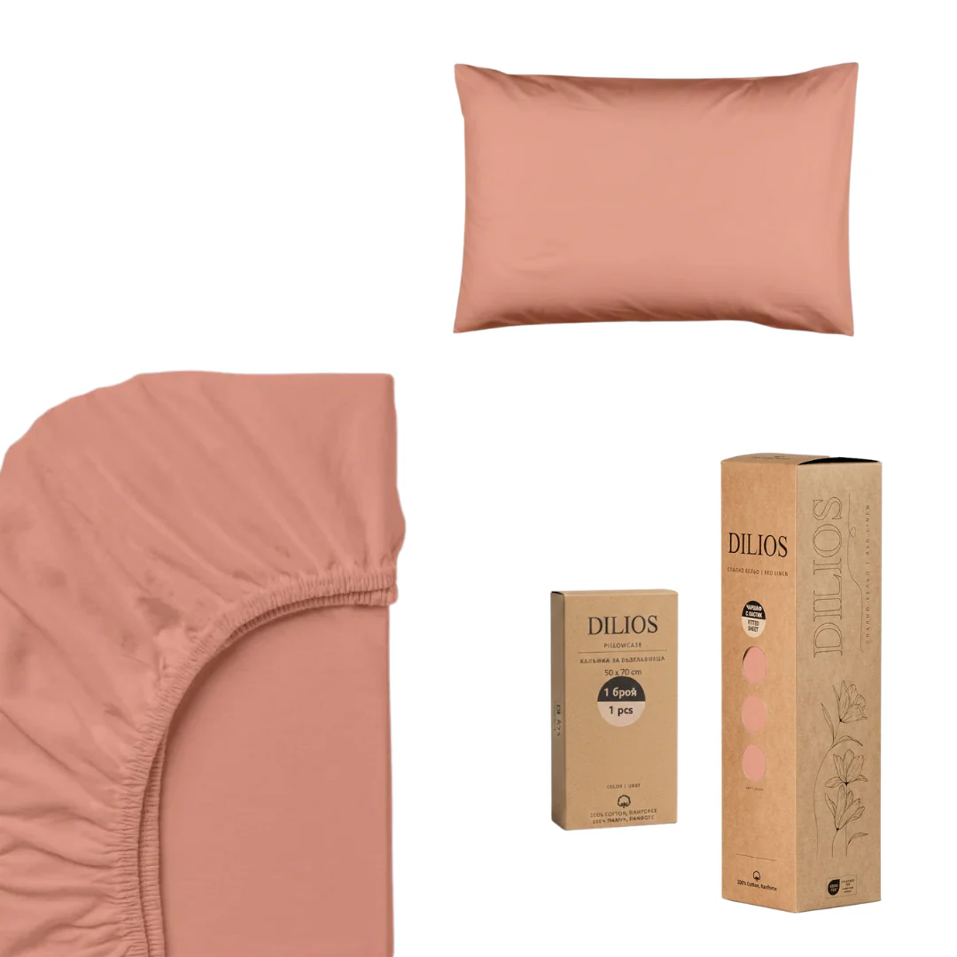 Set drap housse 90x200x25cm + 1 taie d'oreiller 50x70cm en coton - Image 3
