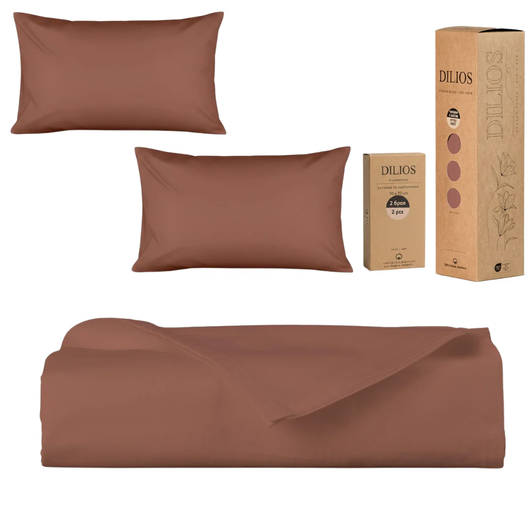 Set drap plat 240x260cm + 2 taies d'oreiller 50x70cm en coton - Image 10