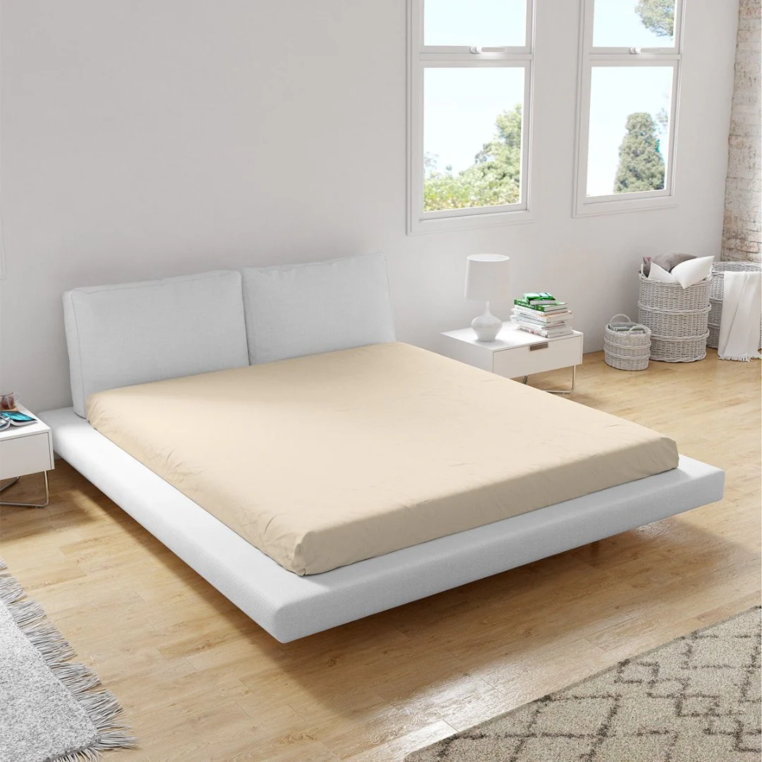 Set drap plat 240x260cm + 2 taies d'oreiller 50x70cm en coton - Image 2