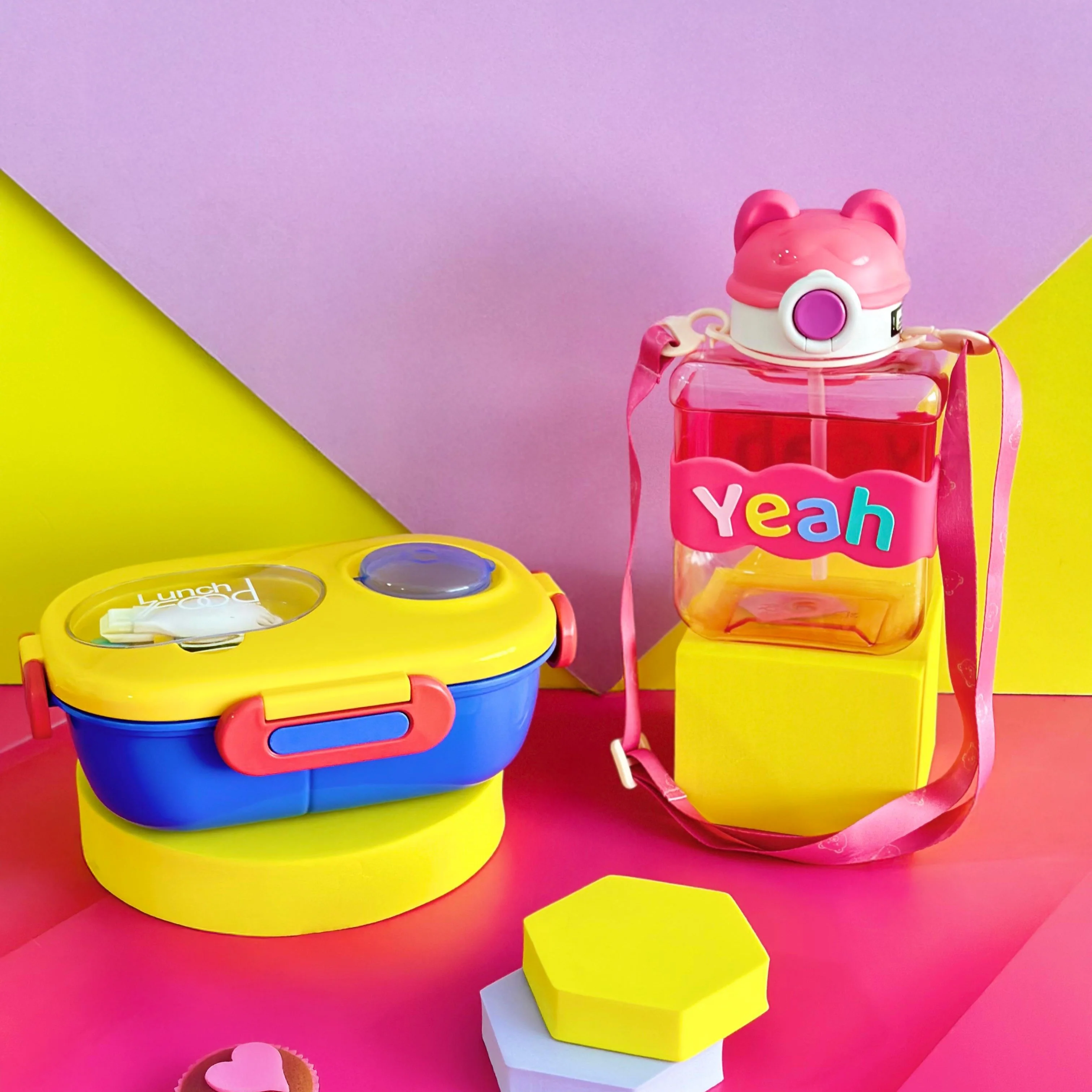 Set lunch box en plastique + gourde 900ML - Image 3