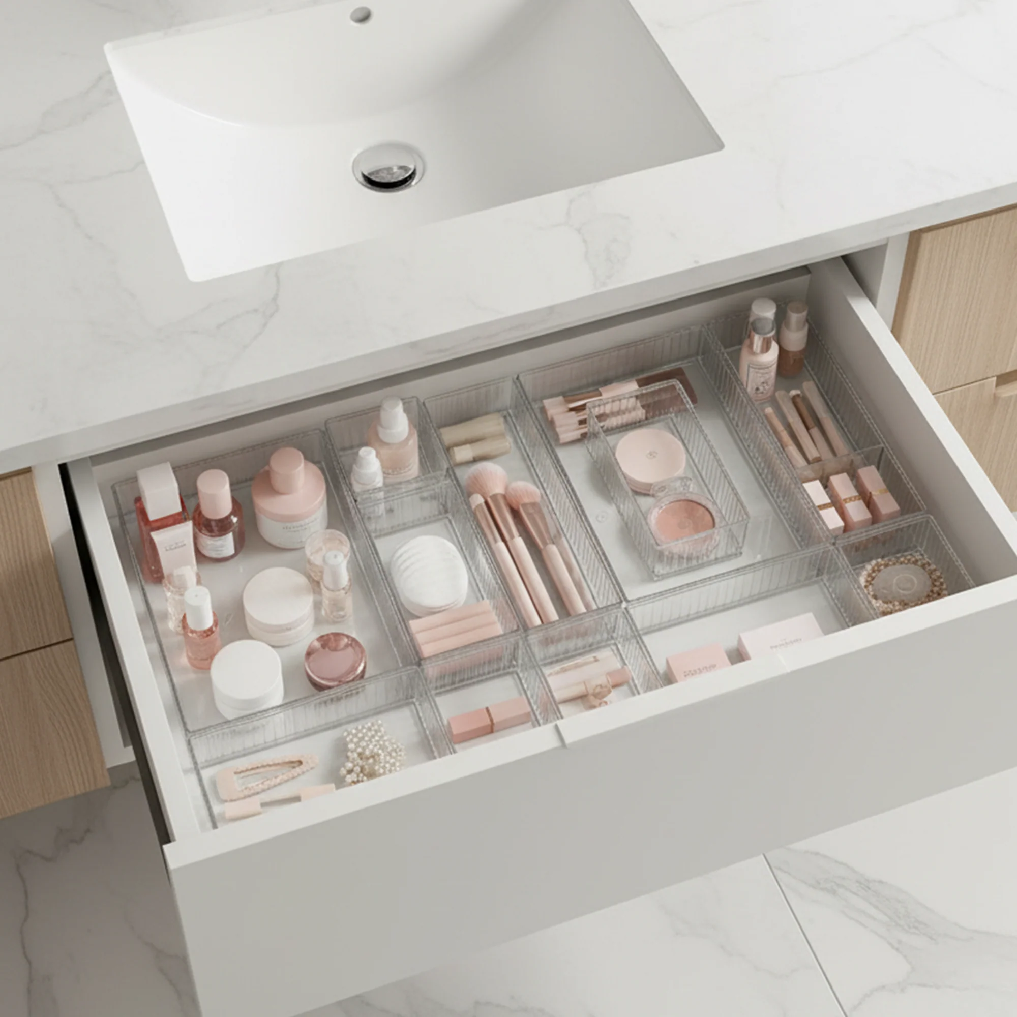 Set miroir 33cm + 2 organisateurs 18 compartiments + organisateur tiroir 12pcs - Image 3