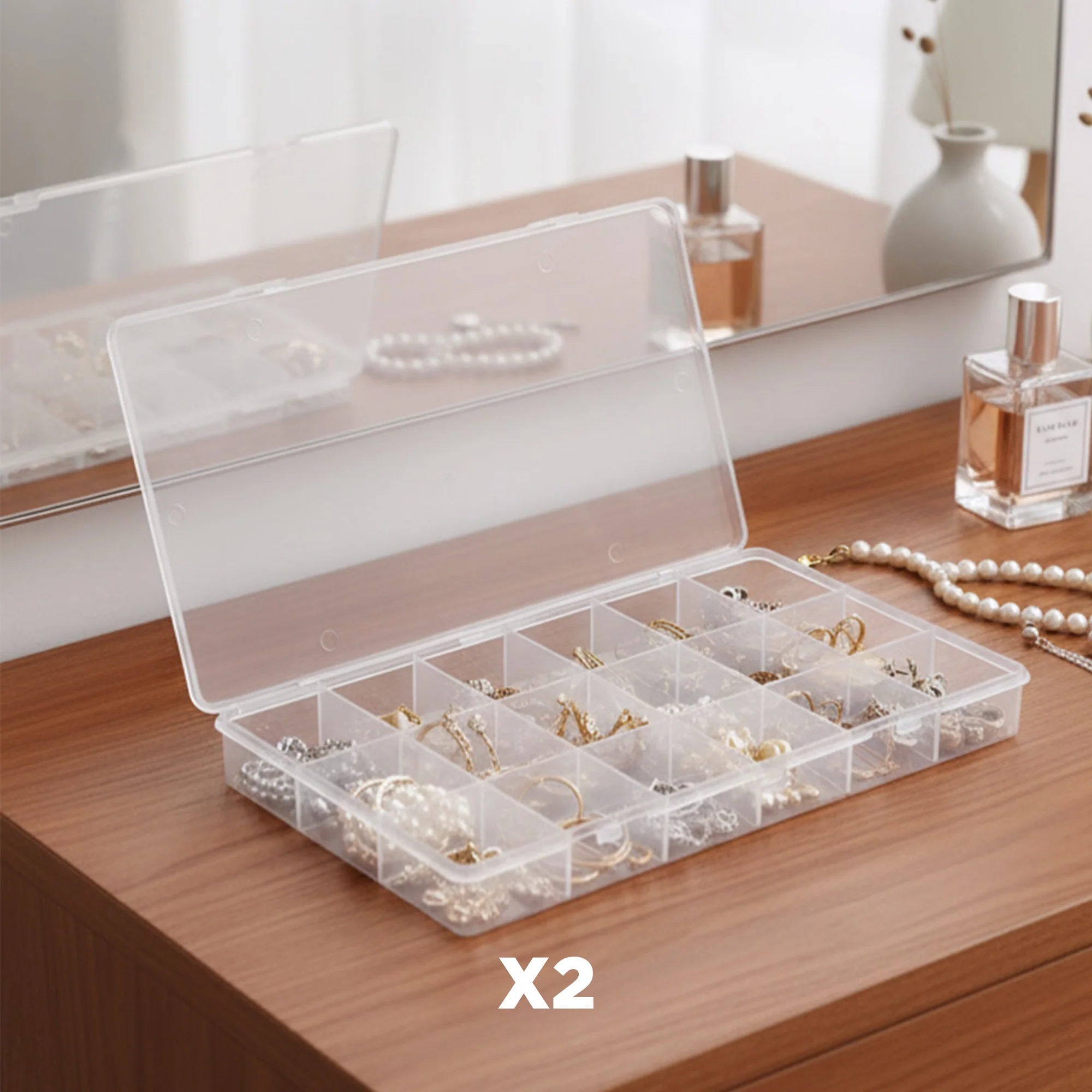 Set miroir 33cm + 2 organisateurs 18 compartiments + organisateur tiroir 12pcs - Image 5