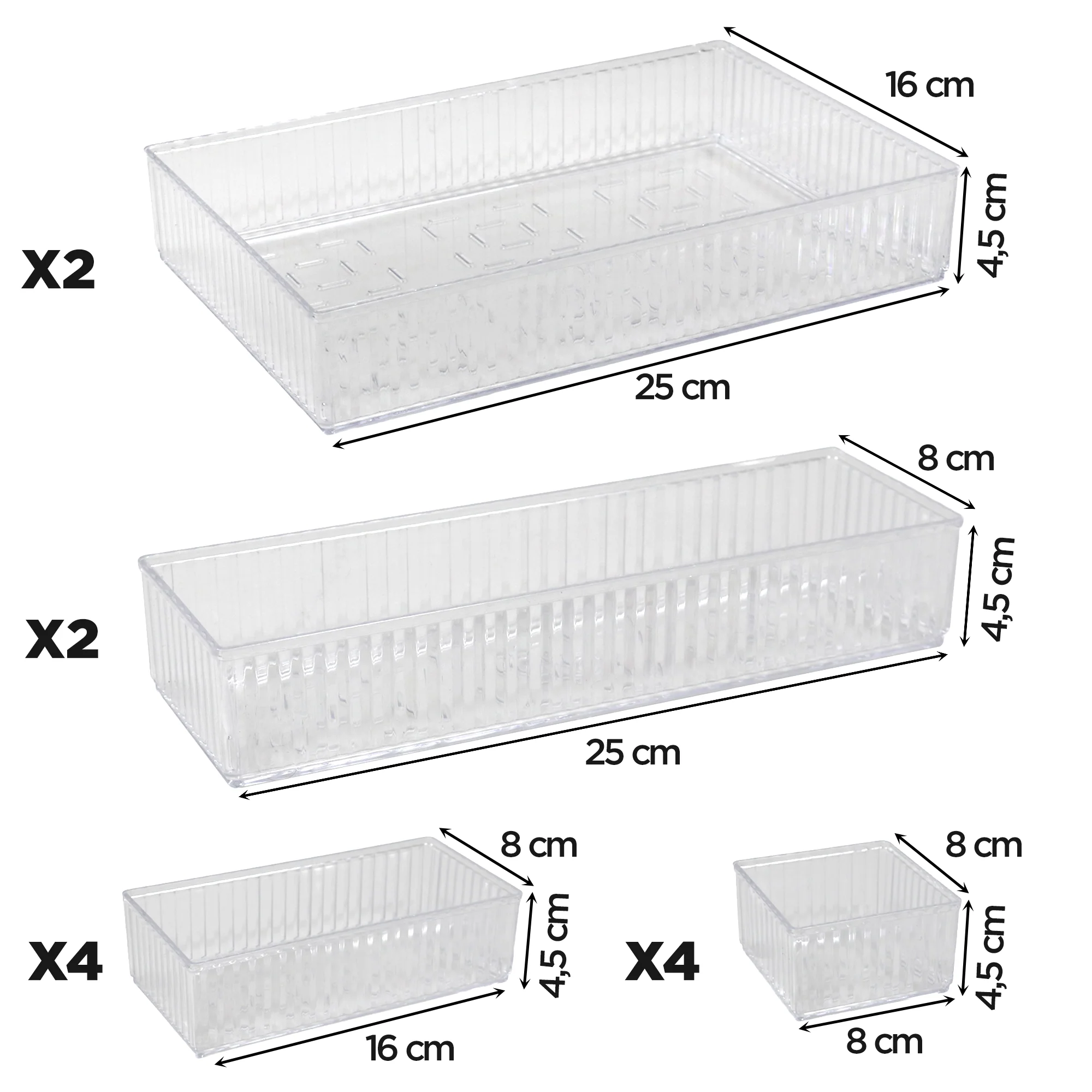 Set miroir 33cm + 2 organisateurs 18 compartiments + organisateur tiroir 12pcs - Image 7