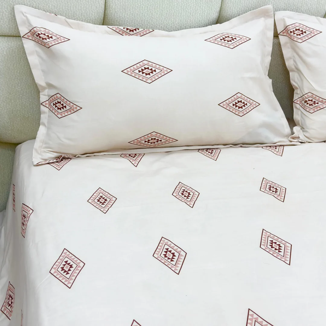 Set parure de lit 3pcs 230x240cm / 50x70cm x2 + 2 protège oreillers imperméables 50x70cm - Image 3