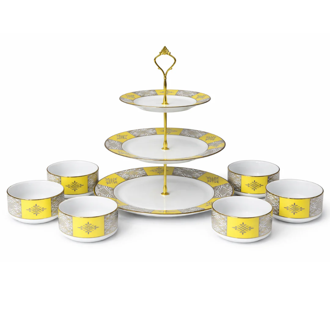 Set présentoir 3 niveaux 19cm/23cm/27cm + 6 bols 10cm beldi - Image 10
