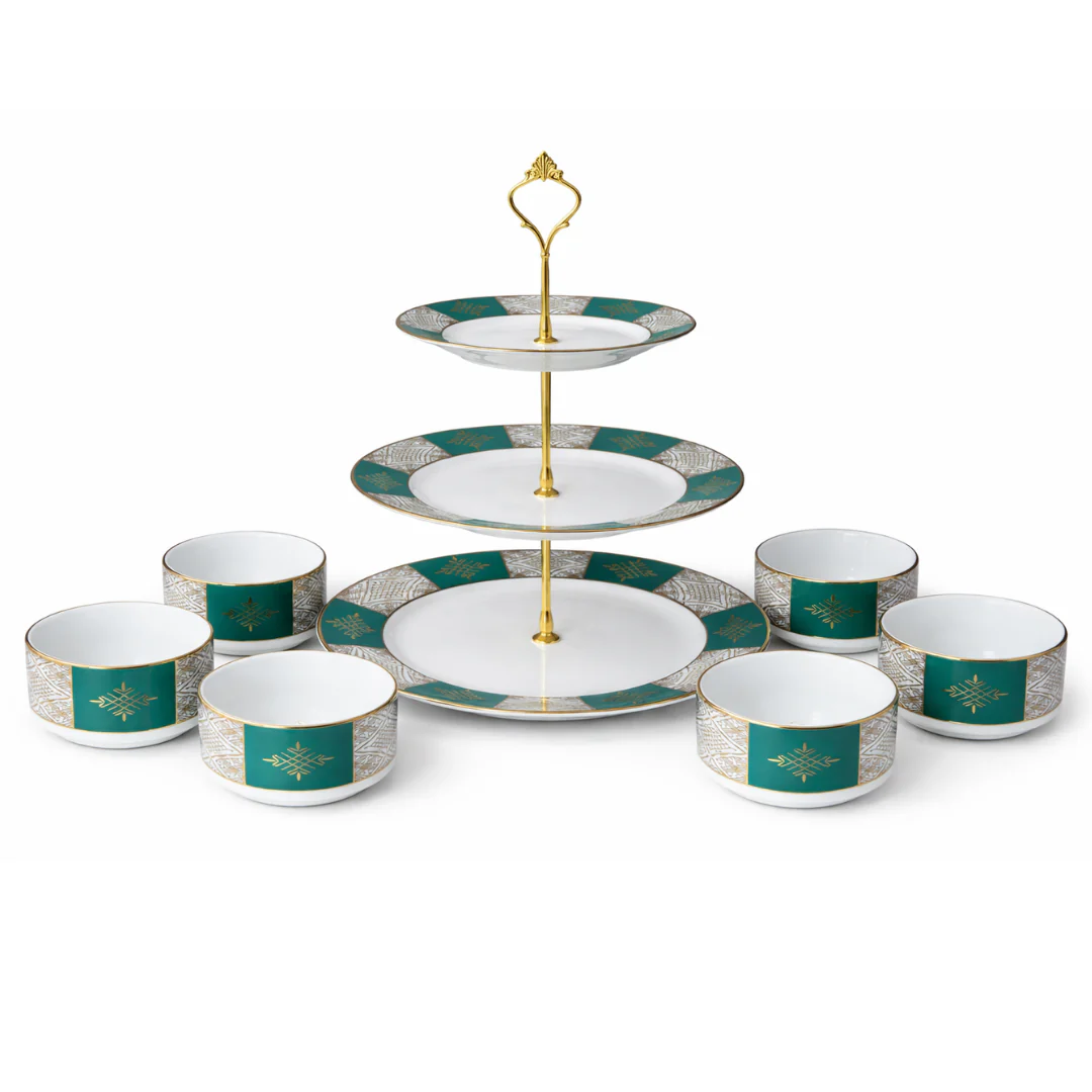 Set présentoir 3 niveaux 19cm/23cm/27cm + 6 bols 10cm beldi - Image 3