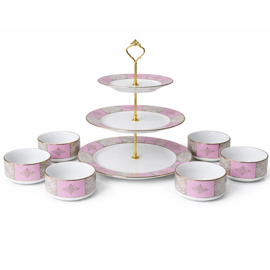 Set présentoir 3 niveaux 19cm/23cm/27cm + 6 bols 10cm beldi - Image 8