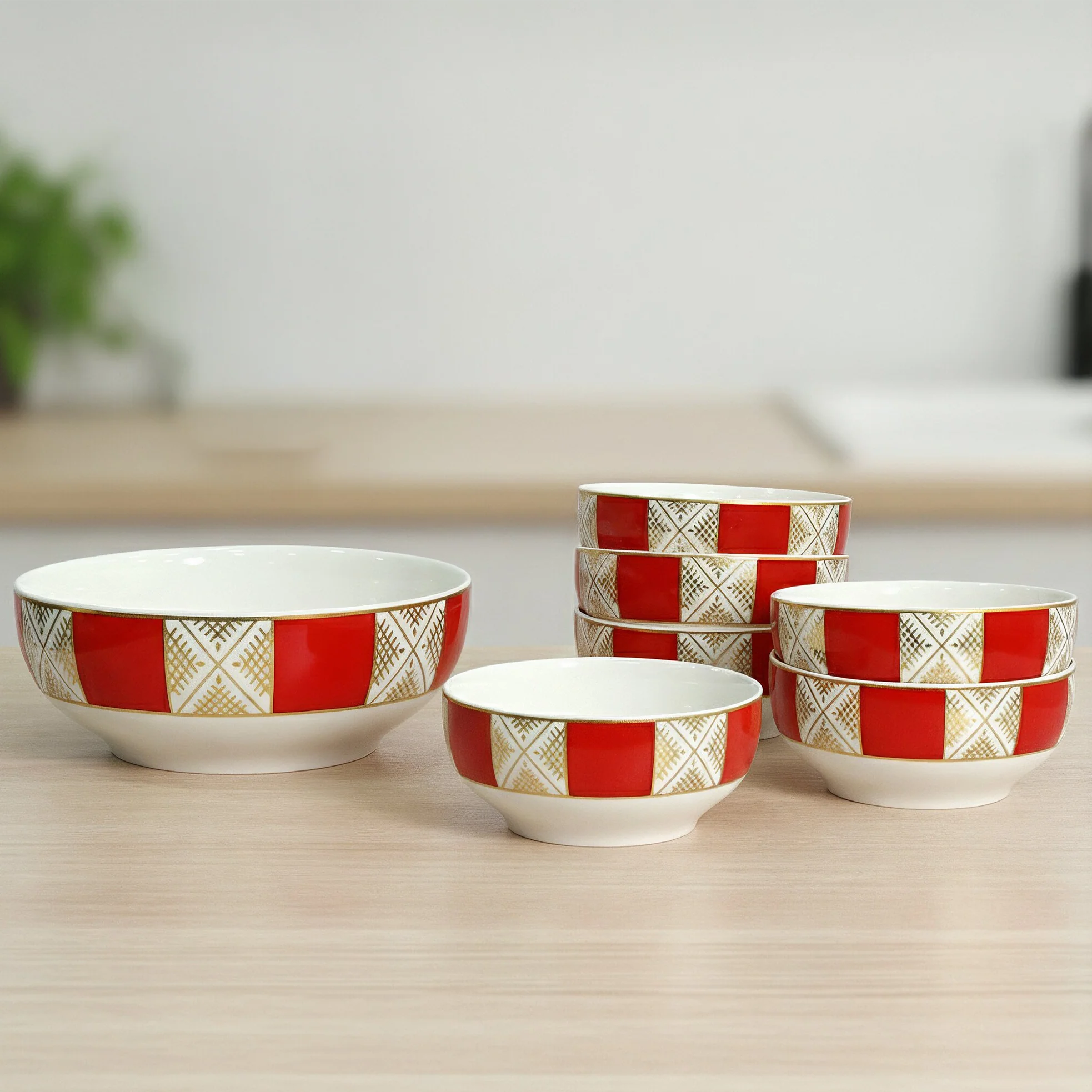 Set saladier 25cm + 6 bols 15cm beldi - Image 2