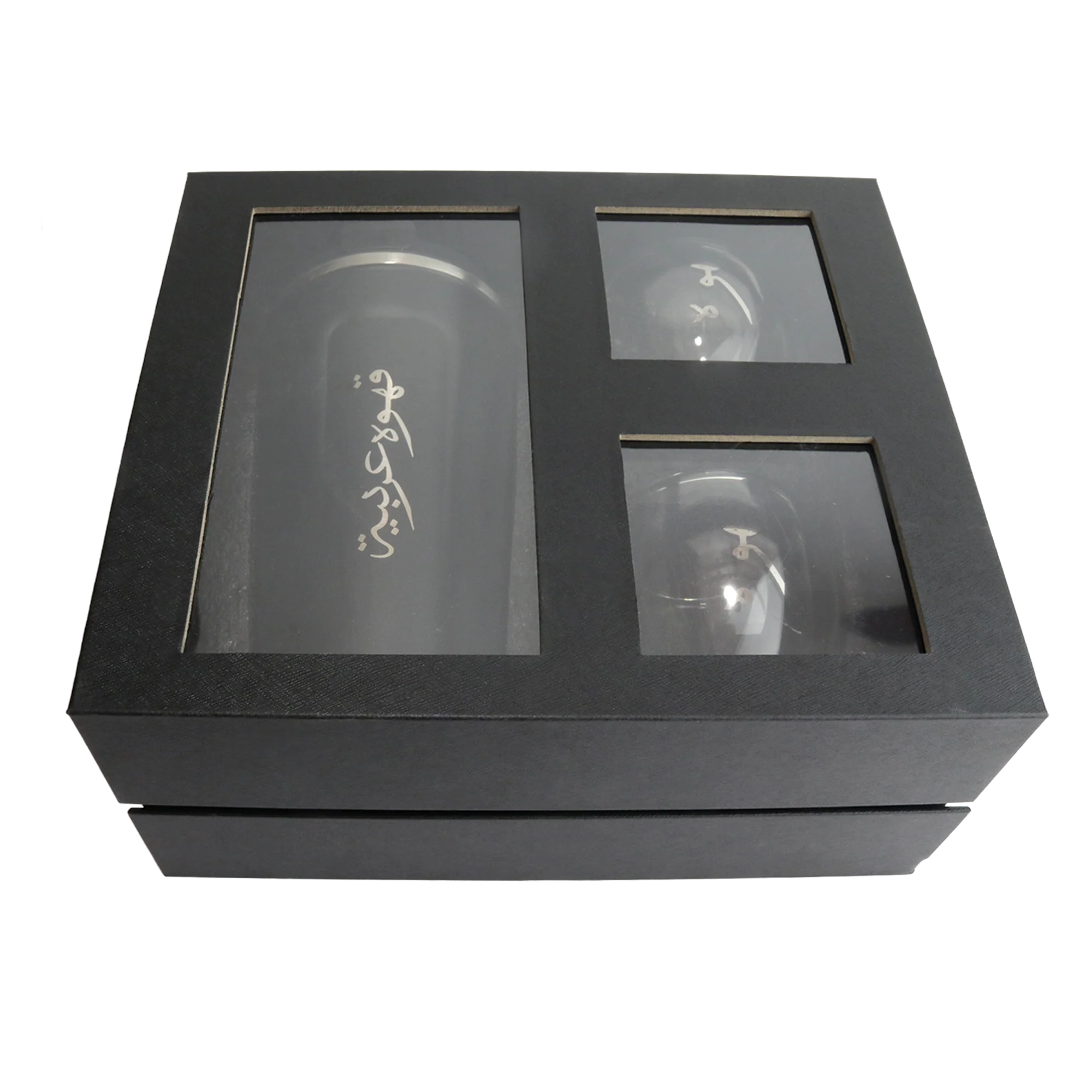Set thermos en inox 510ML + 2 tasses en verre double paroi 6x7cm - Image 2