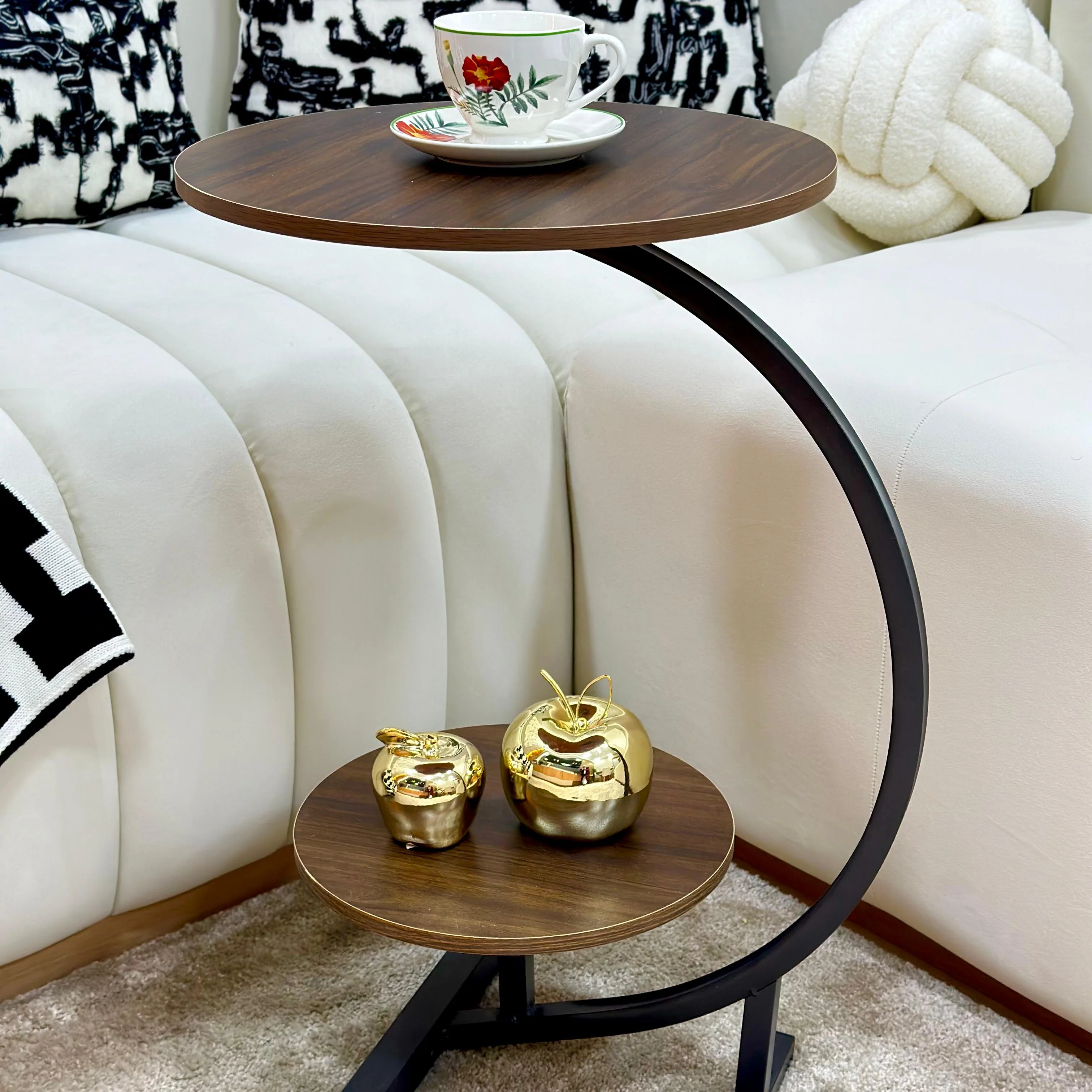 Table d'appoint 2 niveaux en MDF 40x65cm - Image 3
