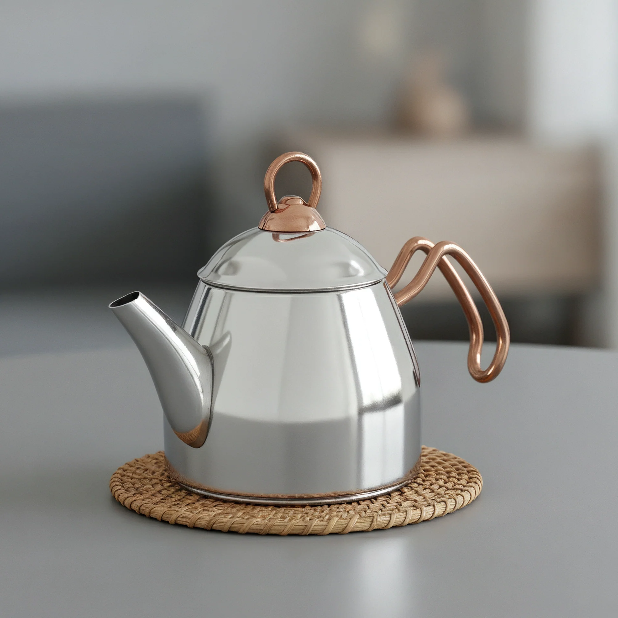 Théière en inox argenté et bronze 1,20L - Image 2