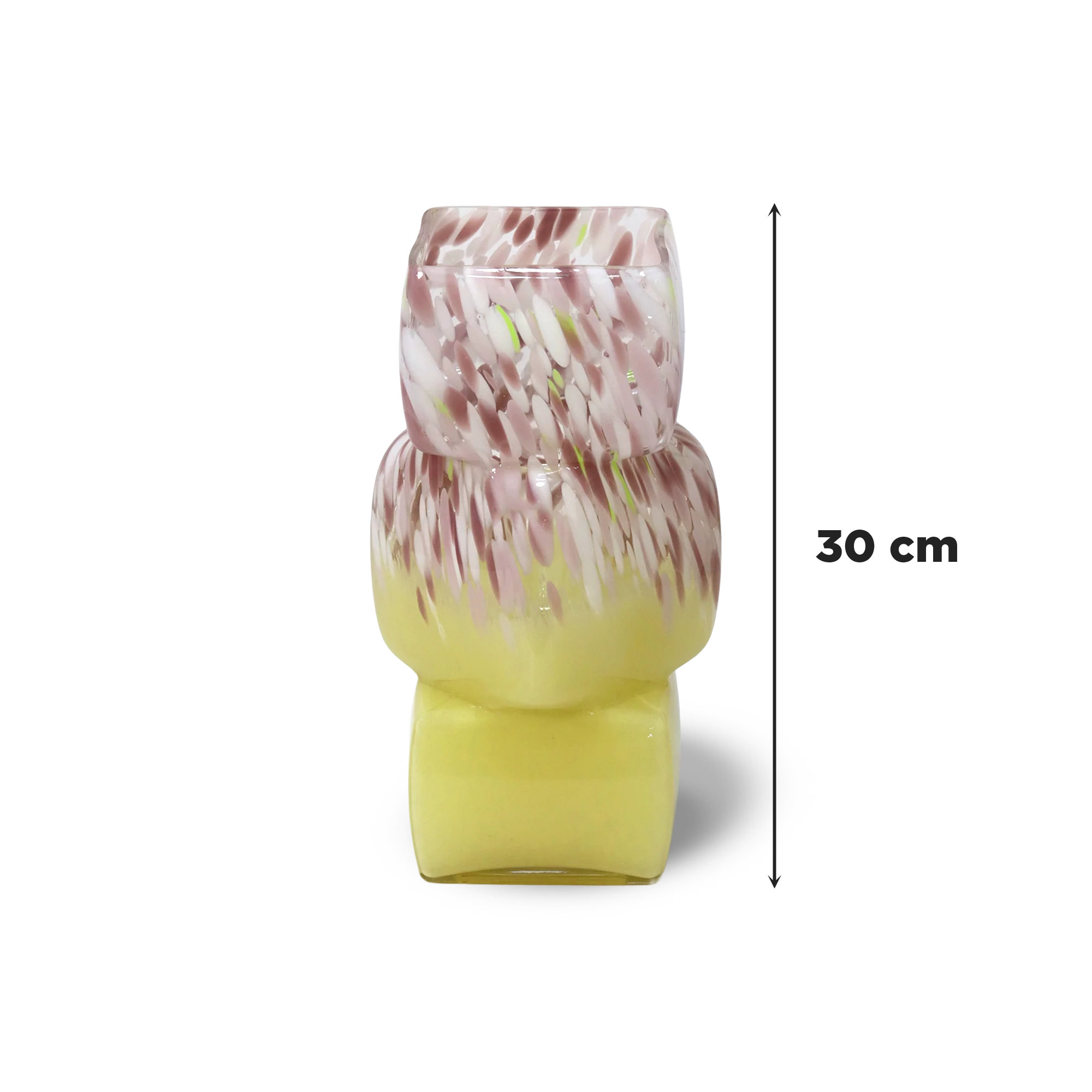 Vase décoratif en verre forme cubes 30x11cm - Image 3