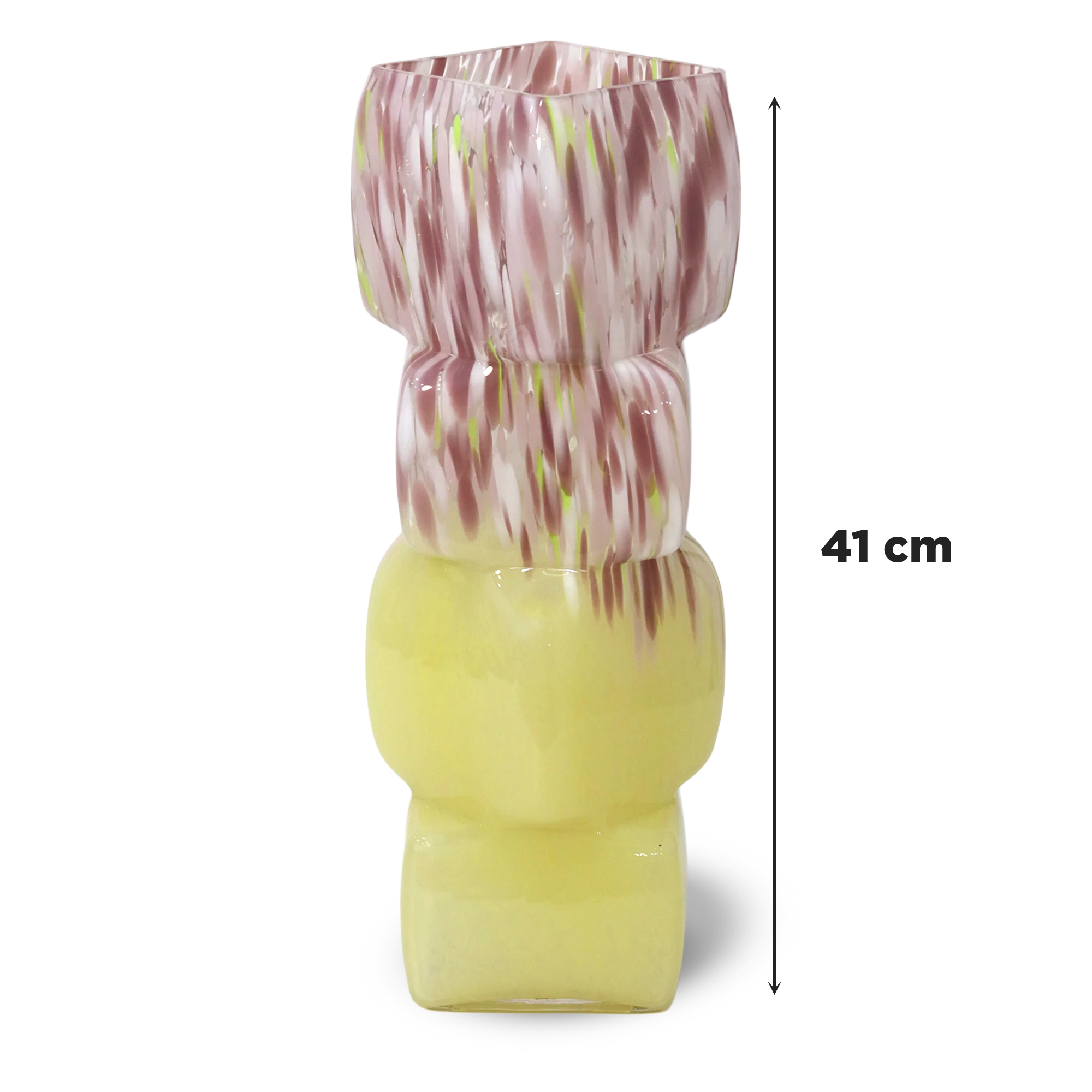Vase décoratif en verre forme cubes 41x11cm - Image 3