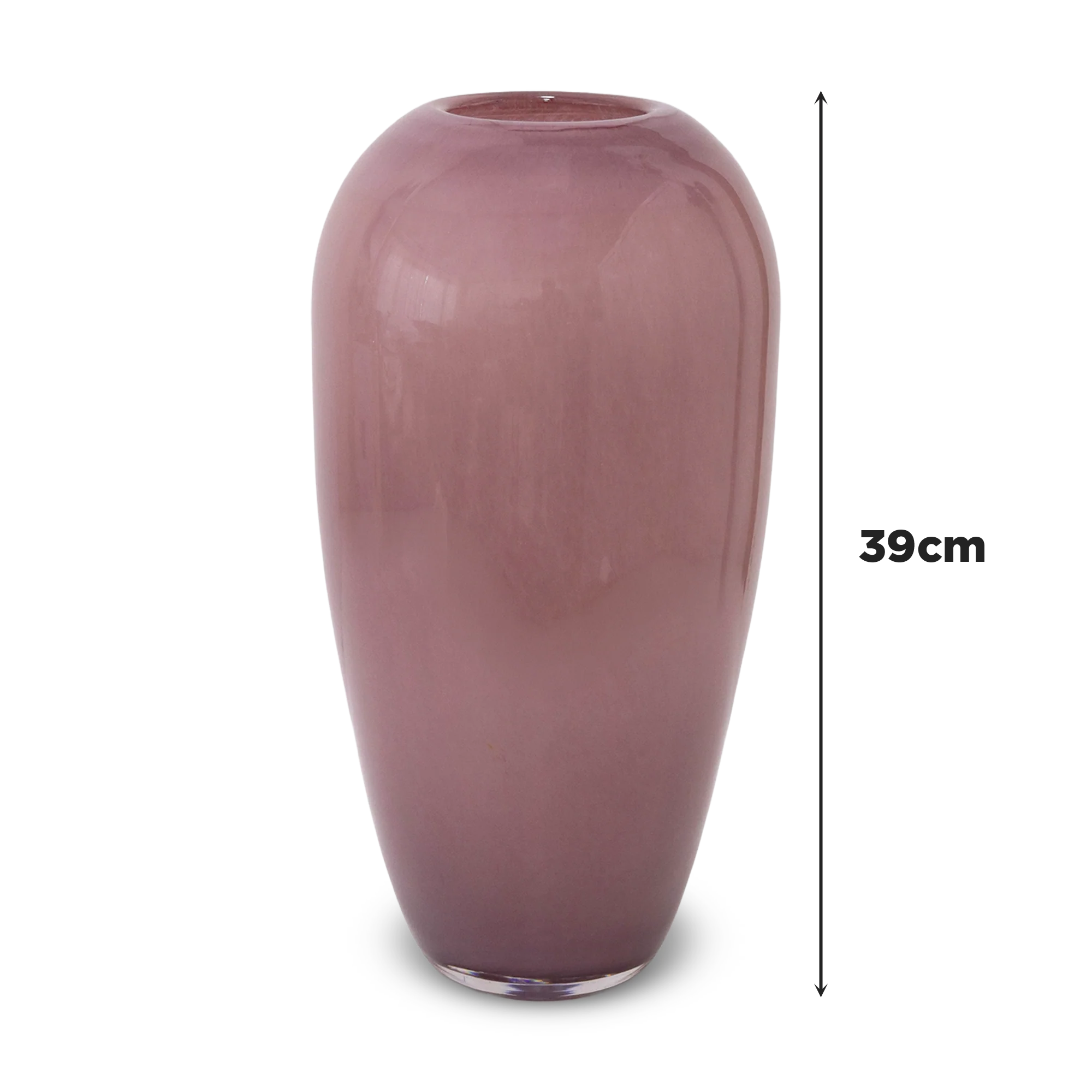 Vase décoratif en verre rose 39x17cm - Image 3